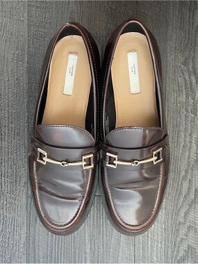 H&M Premium Selection Brown Leather Bit Loafers - Classic Dress Loafers
